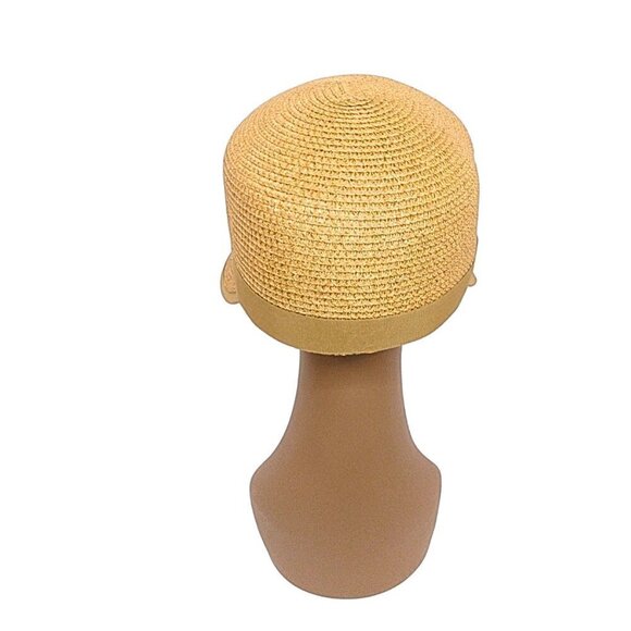 VINCE CAMUTO WOMEN'S TAN/GOLD STRAW SUNHAT W/ VISOR - Picture 2 of 4